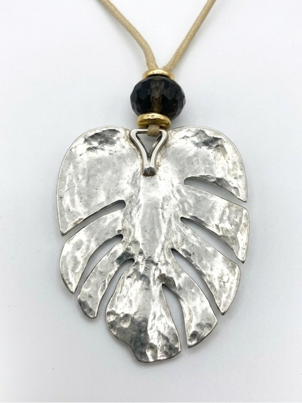 J.Jill Gorgeous Shades Of Nature Palm Leaf Statement Pendant ~ 2546 - Picture 3 of 6